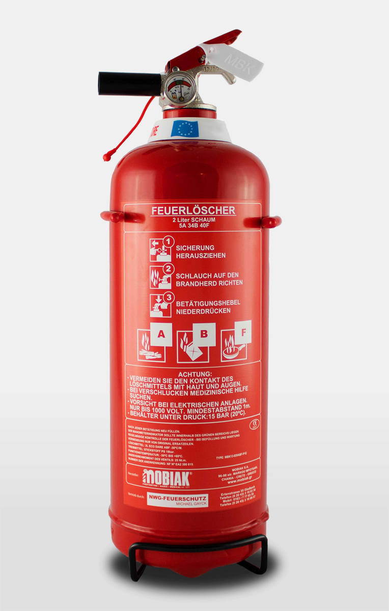 Mobiak 2 Liter Fettbrand Dauerdrucklöscher für Küche